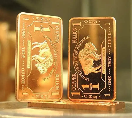 1 oz One Troy Ounce USA American Buffalo .999 Fine Copper Bar Ingot Cu Element