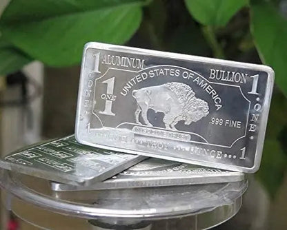 1 oz One Troy Ounce USA American Buffalo .999 Fine Aluminum Bullion Bar Al Element