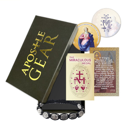 Black Miraculous Medal Bracelet