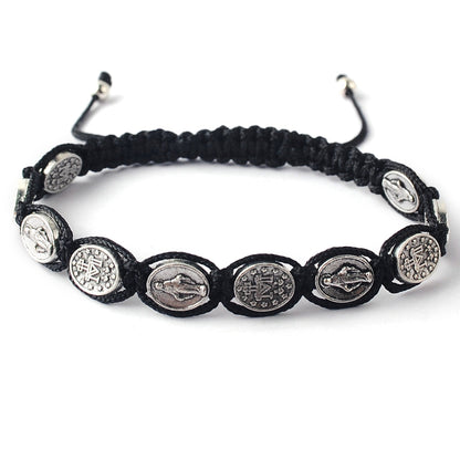 Black Miraculous Medal Bracelet