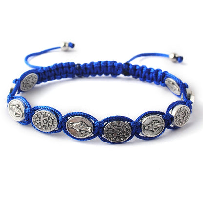 Blue Miraculous Medal Bracelet