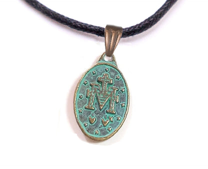 Vintage Miraculous Medal - Patina Finish