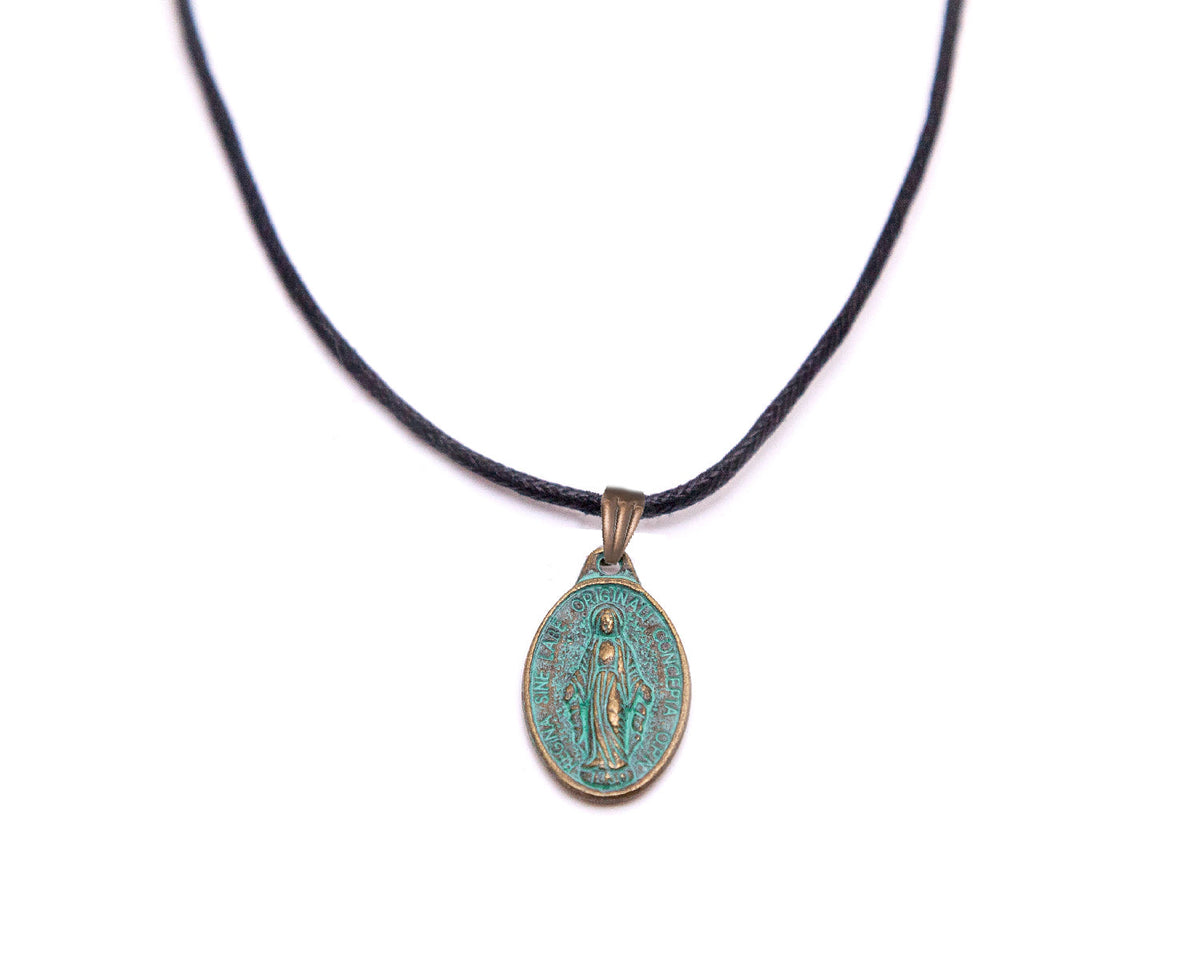 Vintage Miraculous Medal - Patina Finish