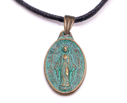 Vintage Miraculous Medal - Patina Finish