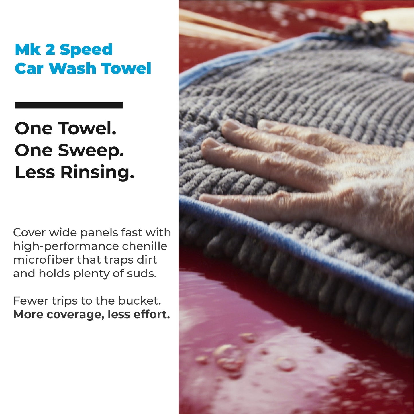 Mach 2 Speed Car Wash Towel – 7x the Size of a Mitt (60 x 30cm / 2 x 1ft) — photo 5 of 9