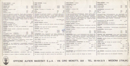 Maserati Ghibli Brochure (1966)