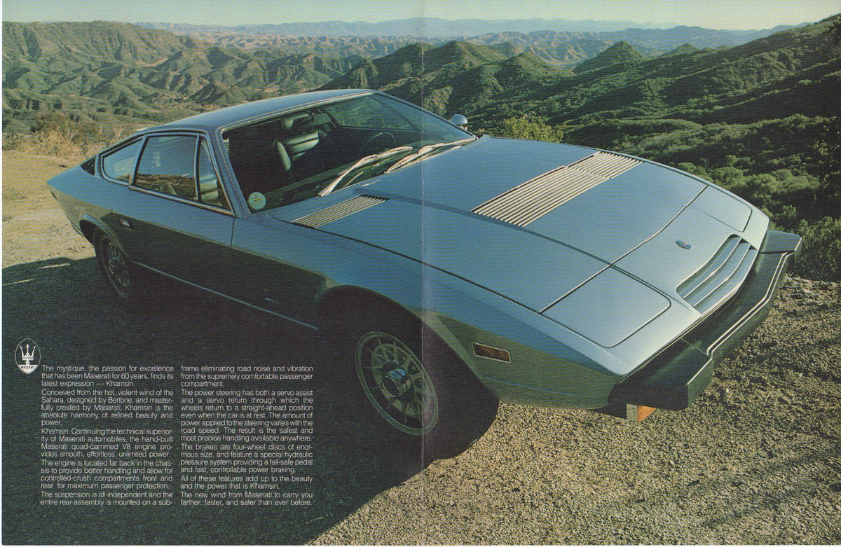 Maserati Khamsin (US Spec) Brochure