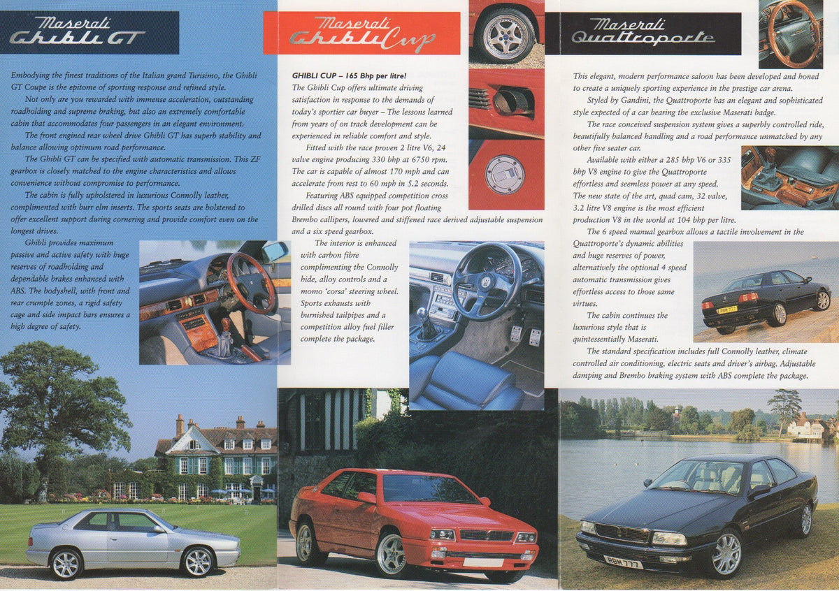 Maserati 1996-1997 U.K. Line-up Brochure