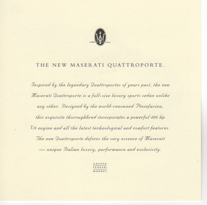 Maserati Quattroporte Presentation Card