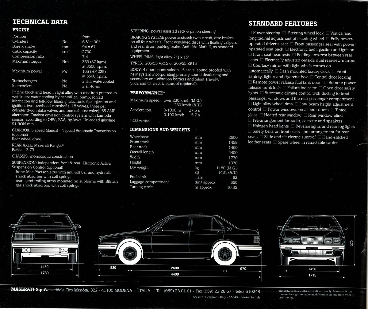 Maserati 430 Brochure (AA048)