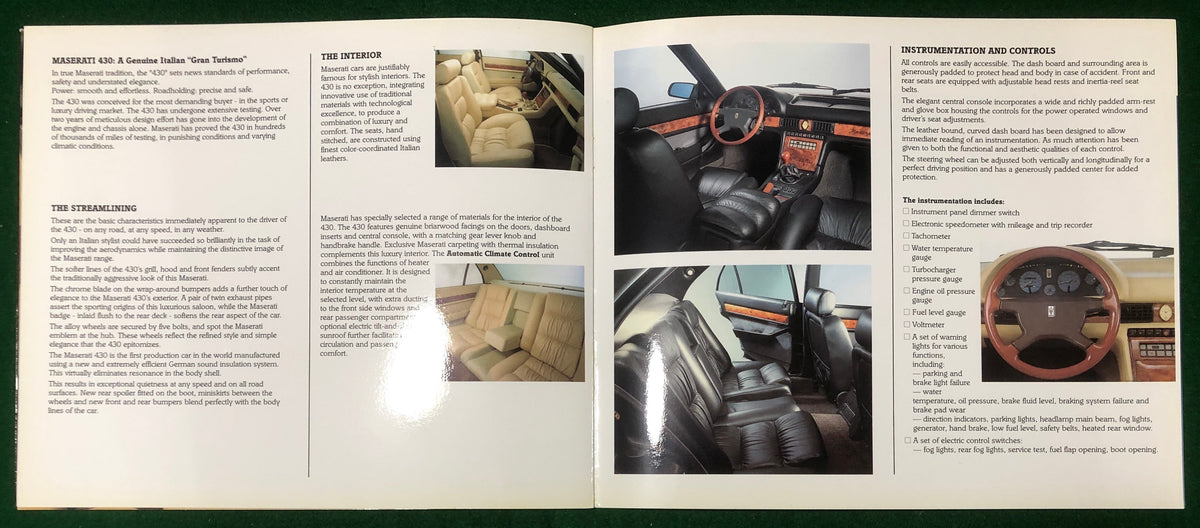 Maserati 430 Brochure (AA048)