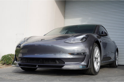 2017-2023 Tesla Model 3 (MK1) VSX Style Carbon Fiber Front Lip | FYBR Aerodynamics — photo 1 of 9