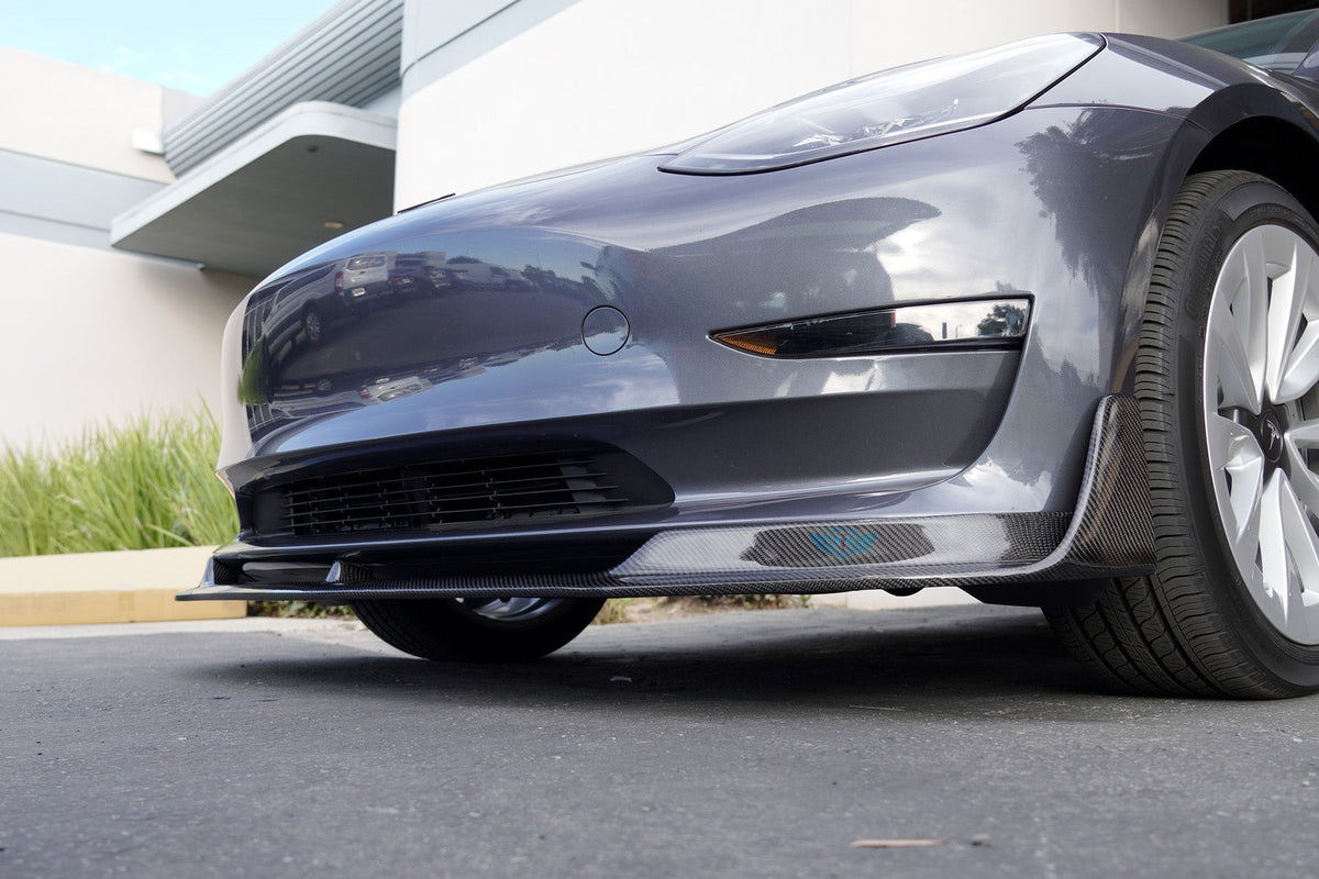 2017-2023 Tesla Model 3 (MK1) VSX Style Carbon Fiber Front Lip | FYBR Aerodynamics — photo 5 of 9