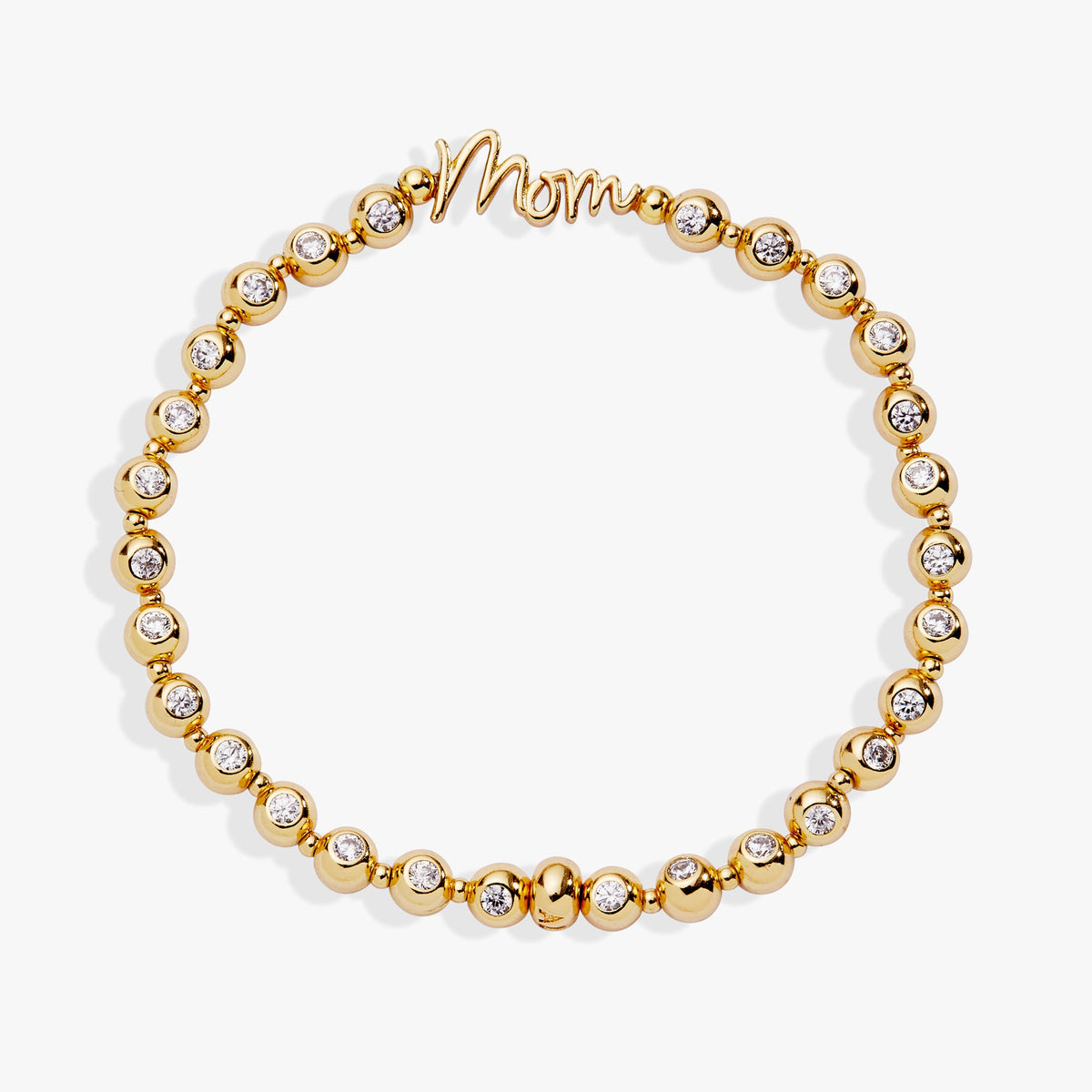 Mom Elongated Crystal Stretch Bracelet
