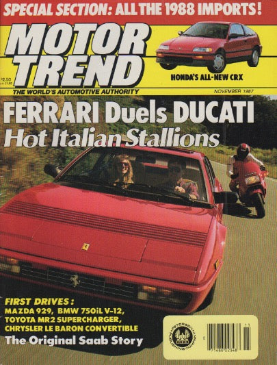 Motor Trend Magazine 1987/11
