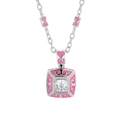 Enamel Engagement — Framed Crystal Pendant