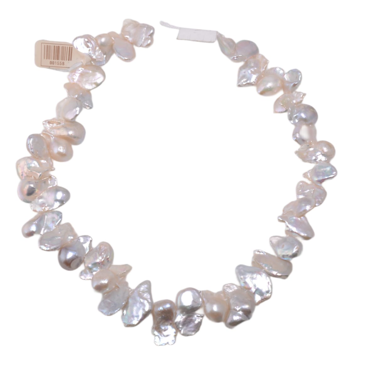 White Baroque Freshwater Pearl Strand 15.5in - Lustrous Irregular Natural Pearls