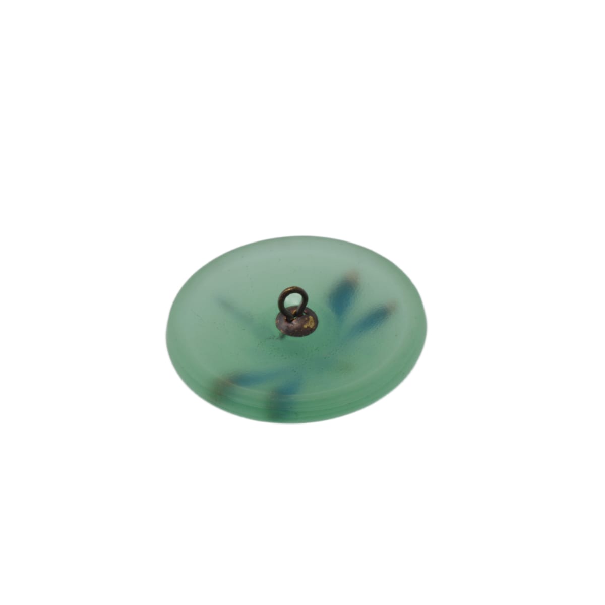 Czech Glass Dragonfly Button 31mm - Sea Green with Blue Wings