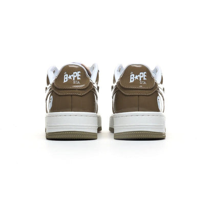 A Bathing Ape Bape Sta Patent Leather White Khaki