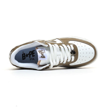 A Bathing Ape Bape Sta Patent Leather White Khaki