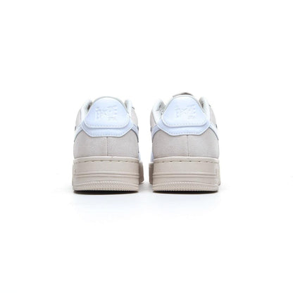 A Bathing Ape Bape Sta Low Suede Heel White