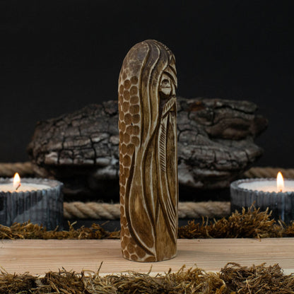 Odin Figurine – 13 cm (5.1 inches) Hand-Carved Wooden Norse God Statue