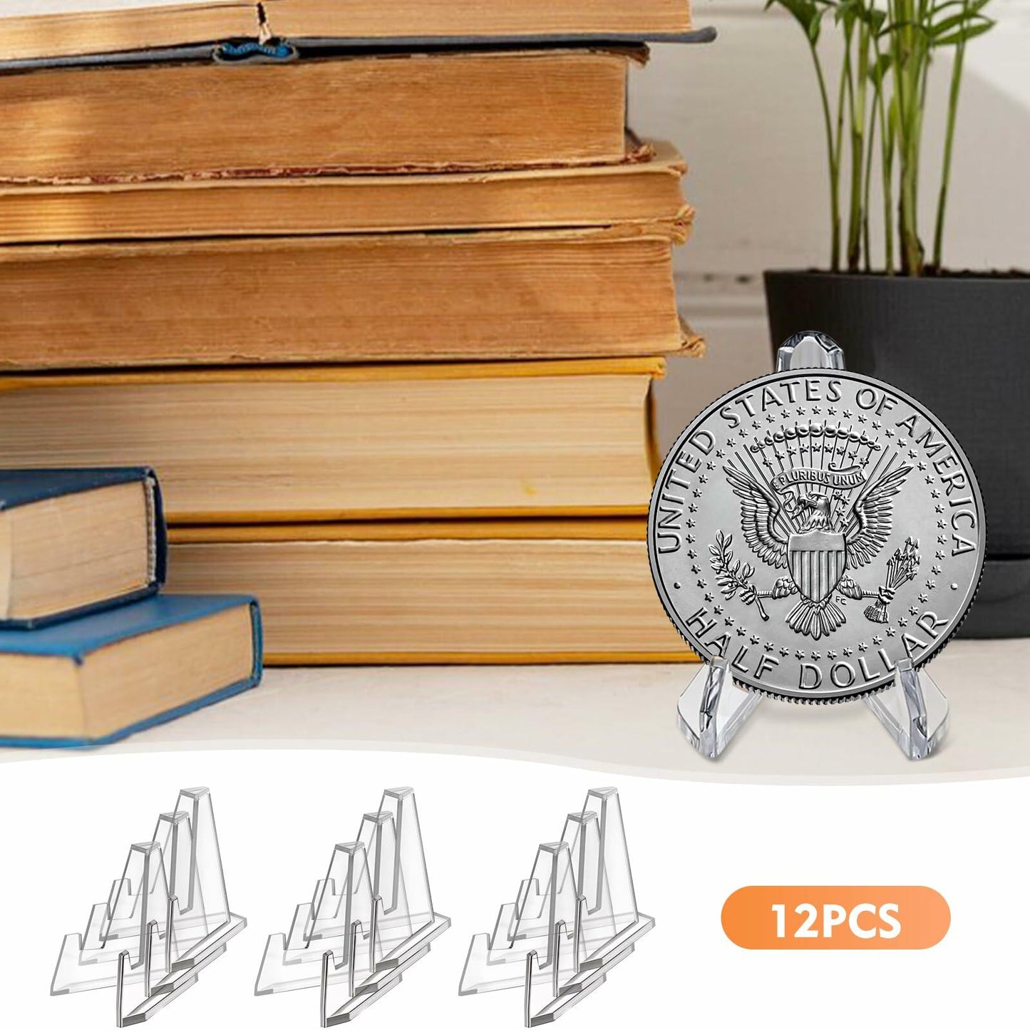 Mini Acrylic Easel Stand – 12 Pack (2.68in, Clear)