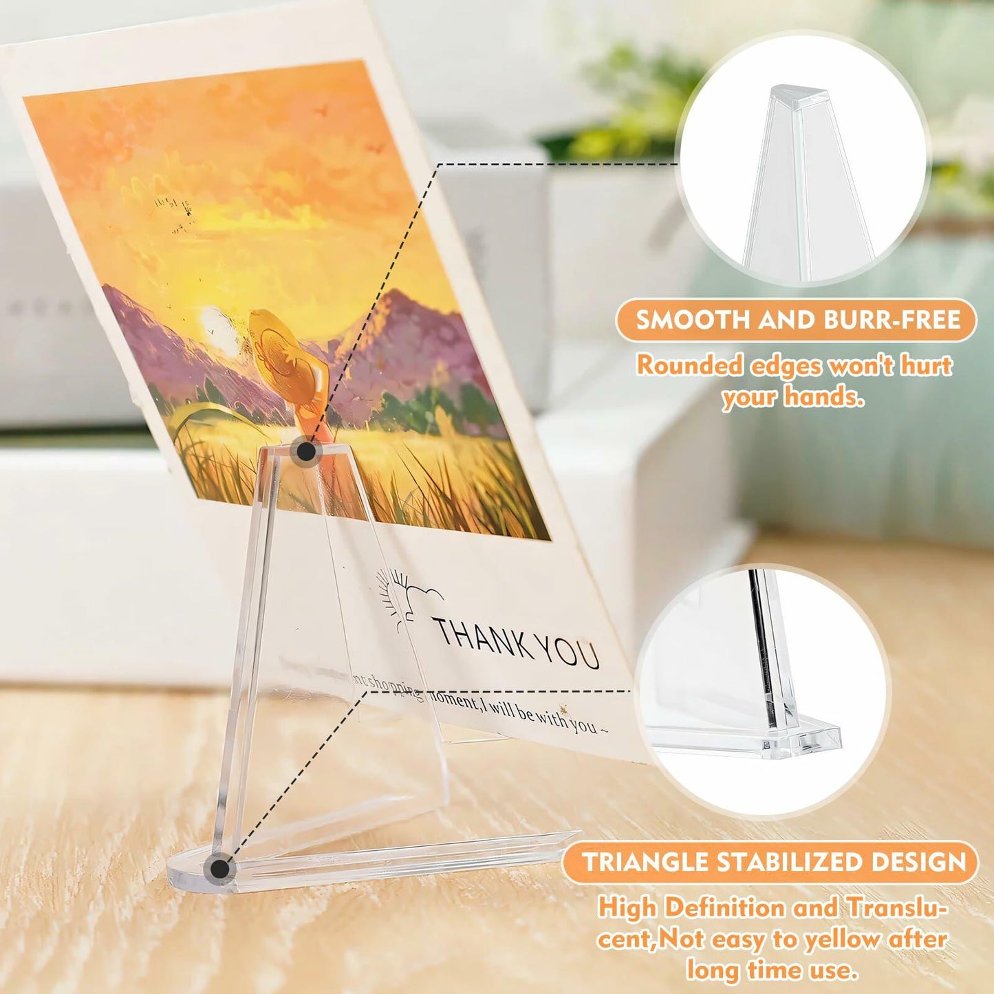 Mini Acrylic Easel Stand – 12 Pack (2.68in, Clear)