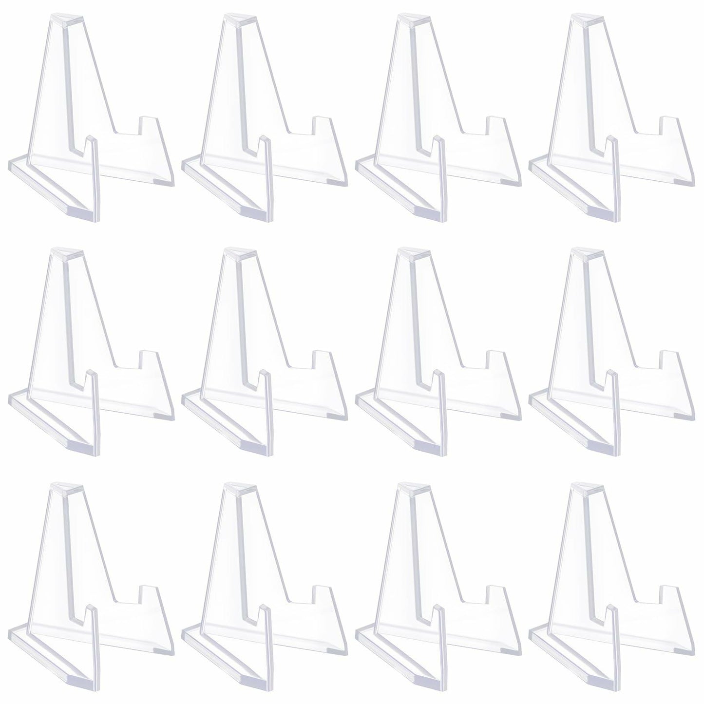 Mini Acrylic Easel Stand – 12 Pack (2.68in, Clear)