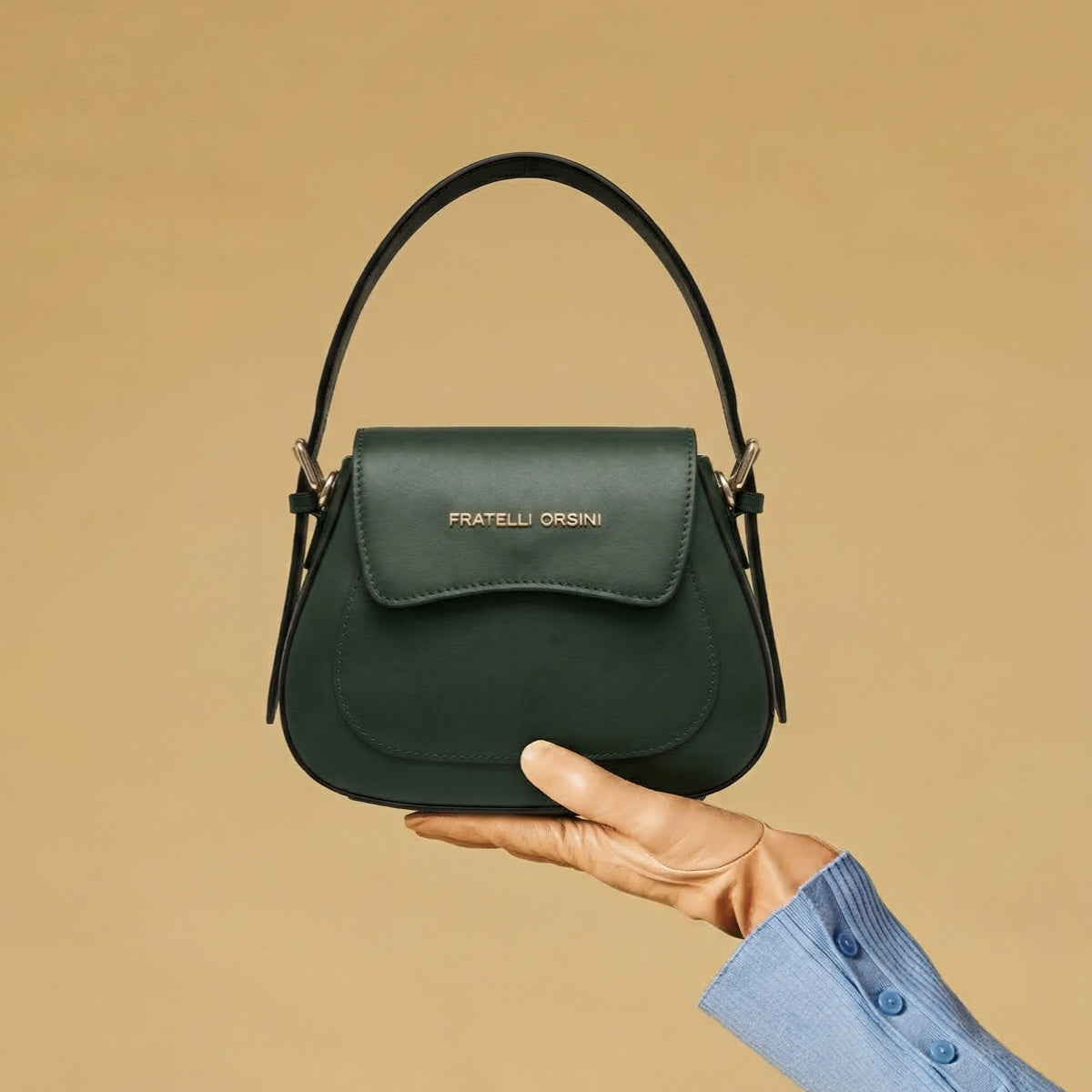 Ottavia (green) - Italian calf leather women's crossbody bag (with shoulder strap) — photo 6 of 10