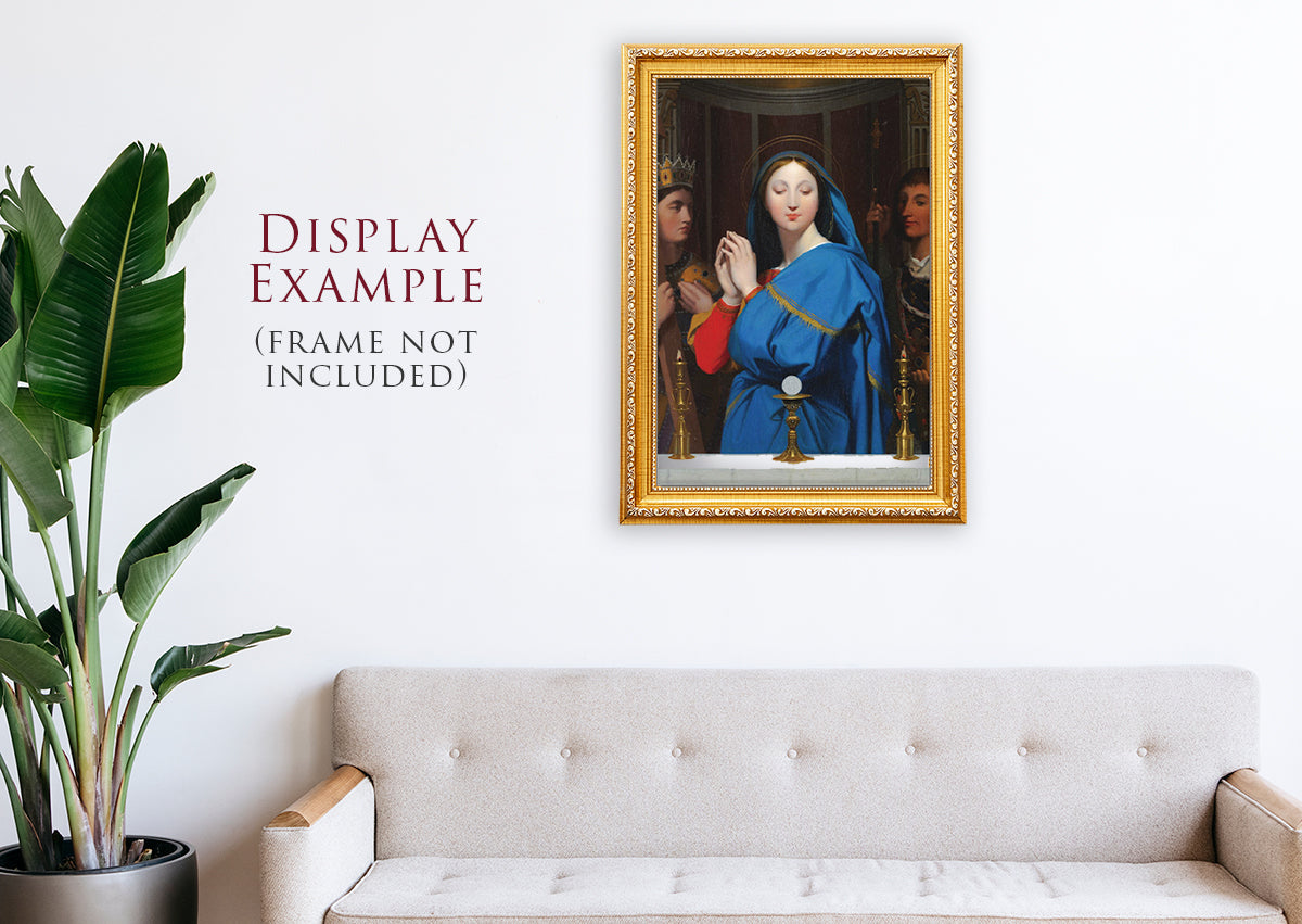 Adoring Virgin Mary Painting on Stretched Canvas - Medium