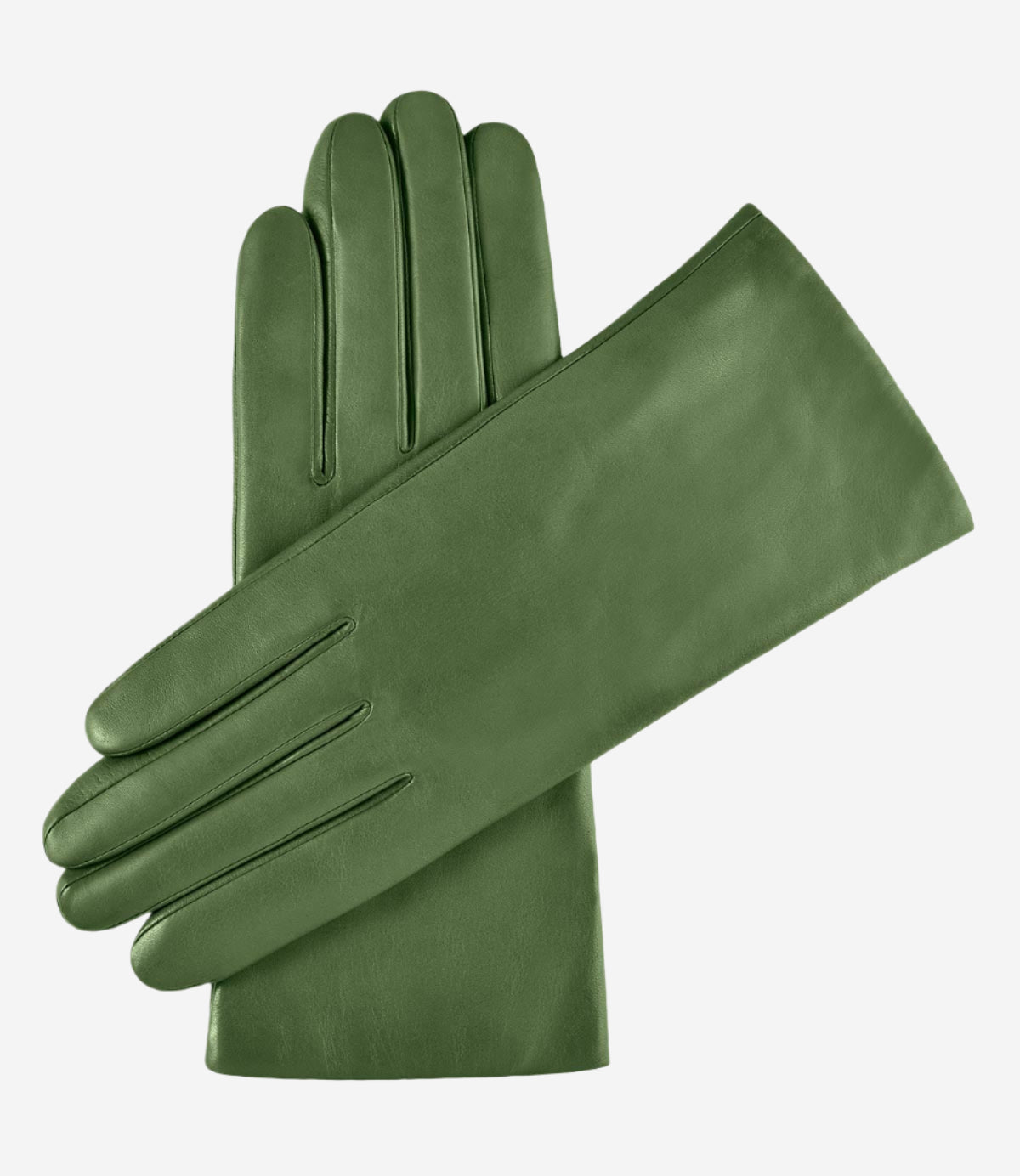 Isabella (green) - Italian lambskin leather gloves with cashmere lining — photo 1 of 8