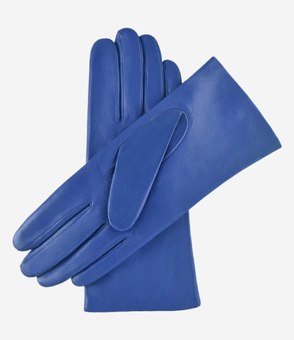 Isabella (high blue) - Italian lambskin leather gloves with cashmere lining — photo 2 of 8