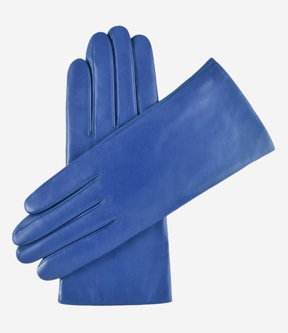 Isabella (high blue) - Italian lambskin leather gloves with cashmere lining — photo 1 of 8