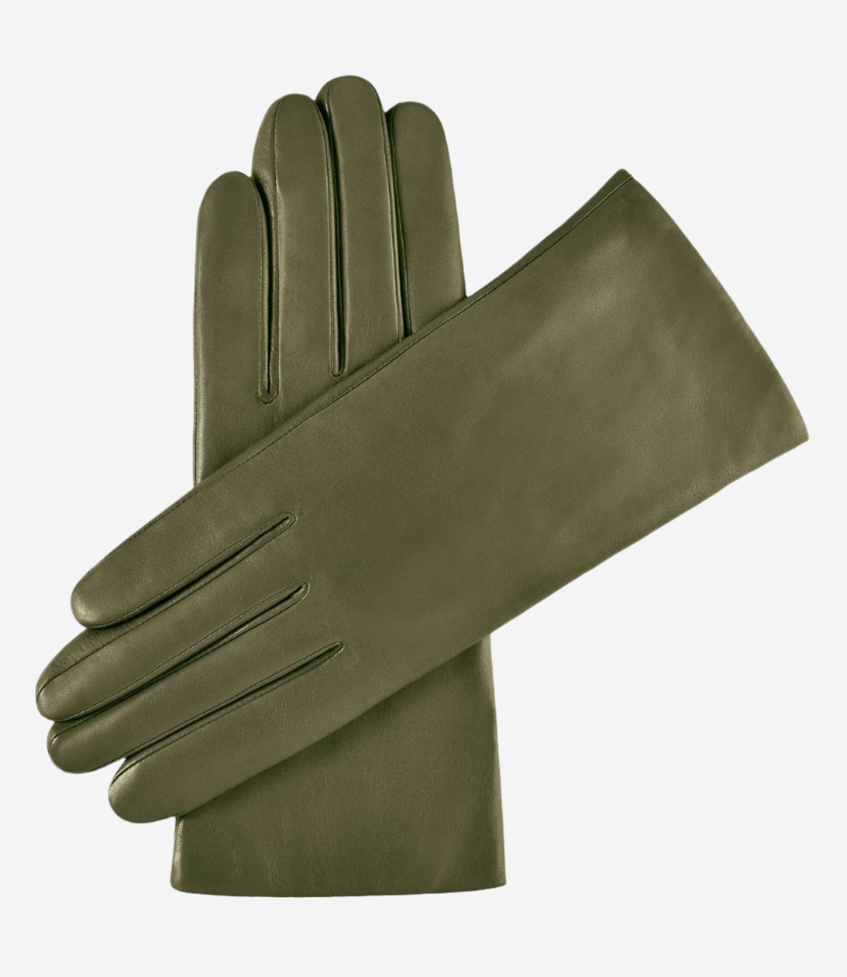 Isabella (olive) - Italian lambskin leather gloves with cashmere lining — photo 1 of 8