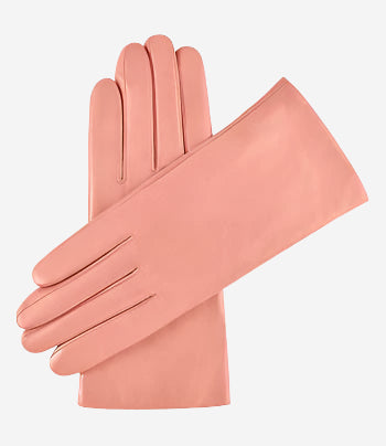 Isabella (pink) - Italian lambskin leather gloves with cashmere lining — photo 1 of 8