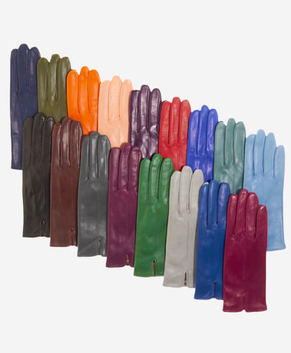 Margherita (olive) - Italian lambskin leather gloves with cashmere lining — photo 2 of 8