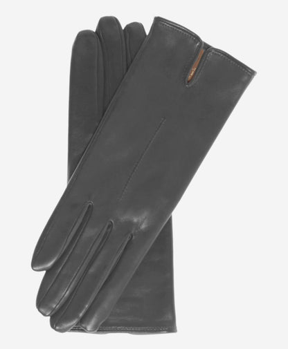 Margherita (charcoal) - Italian lambskin leather gloves with cashmere lining — photo 1 of 8
