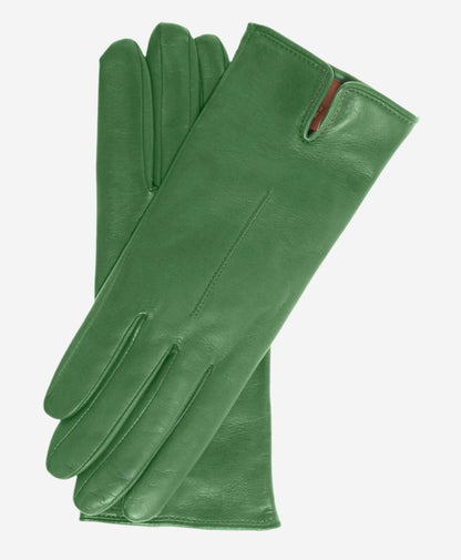 Margherita (green) - Italian lambskin leather gloves with cashmere lining — photo 1 of 8