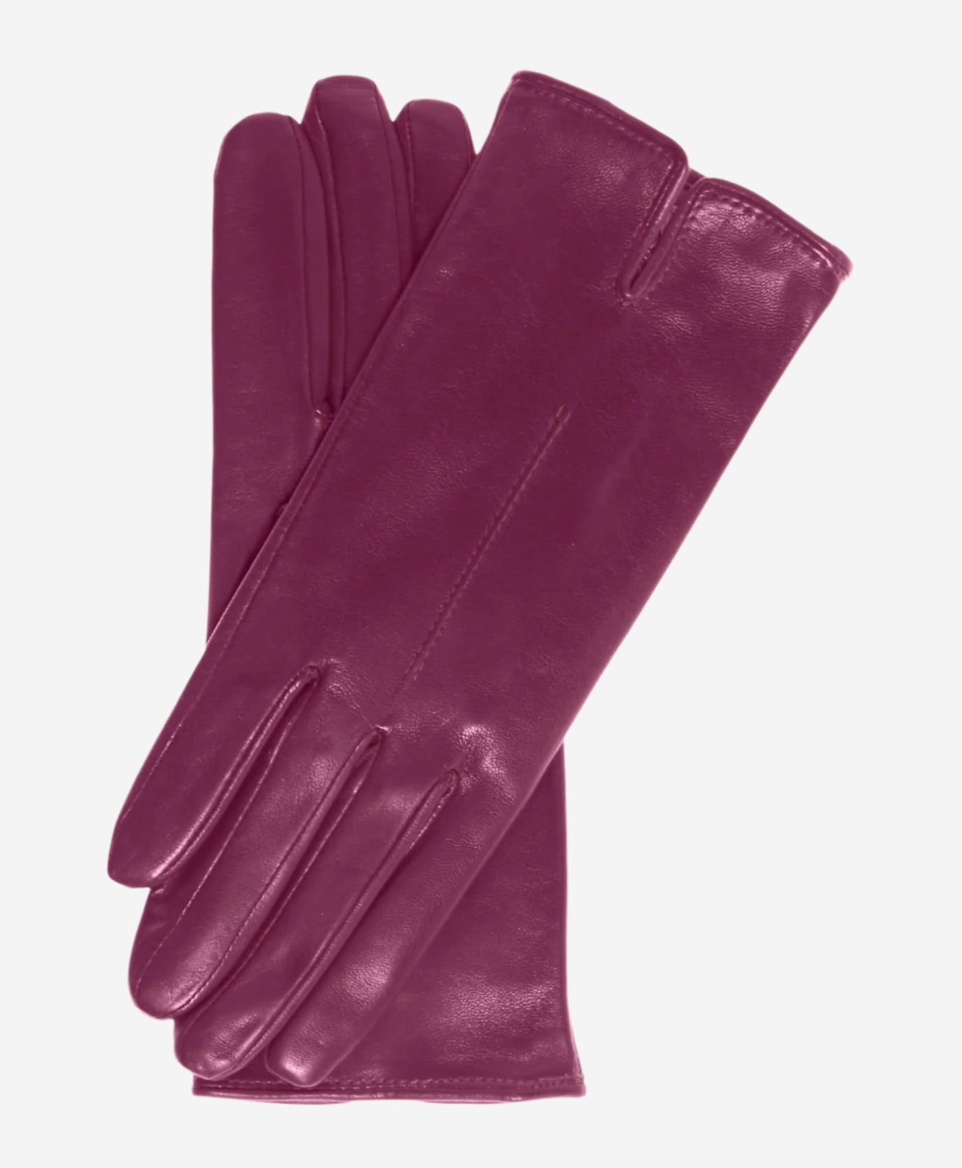 Margherita (eggplant) - Italian lambskin leather gloves with cashmere lining — photo 1 of 10