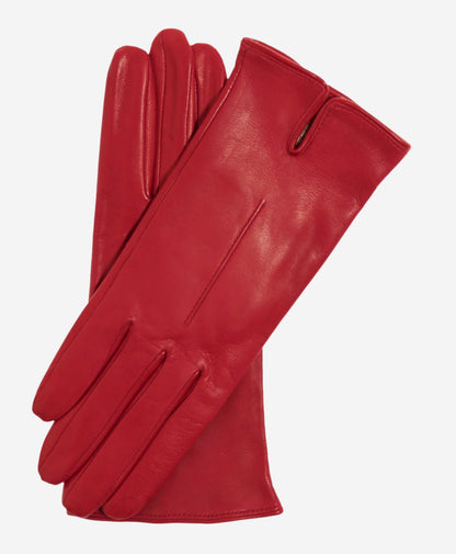 Margherita (red) - Italian lambskin leather gloves with cashmere lining — photo 1 of 8