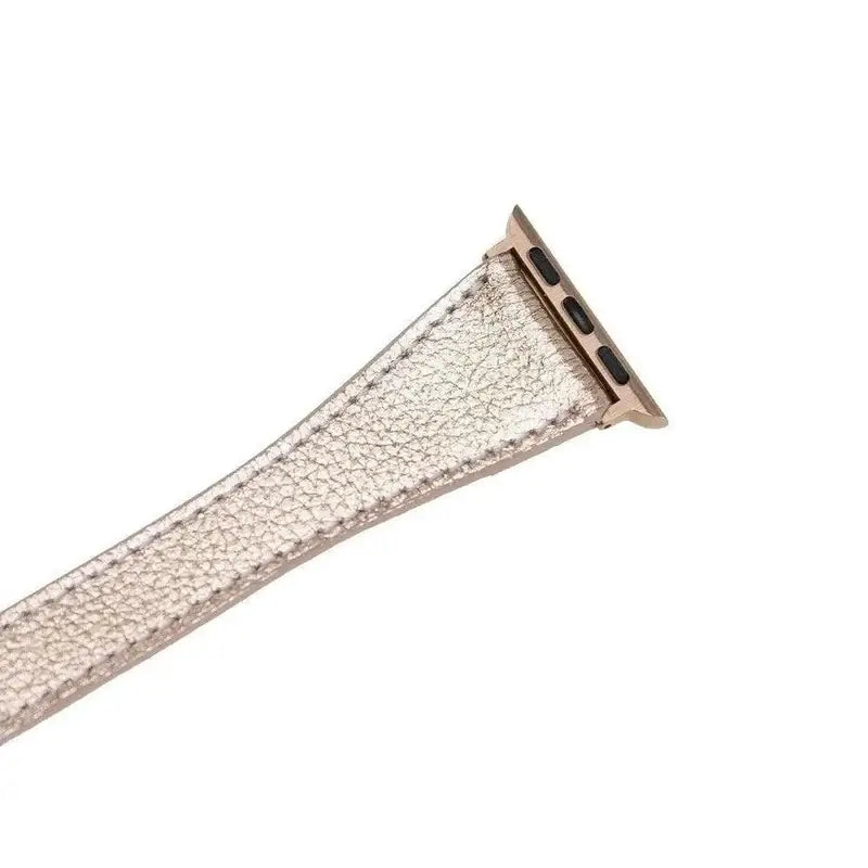 Luxury Double Wrap Rose Gold Leather Apple Watch Band - San Diego
