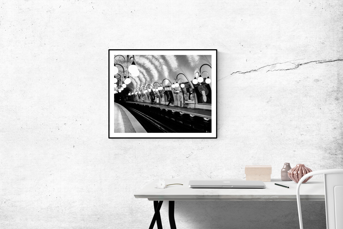 Paris Metro Cité in Black and White