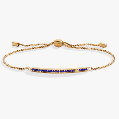 September Everyday Birthstone Pave Bolo Bracelet