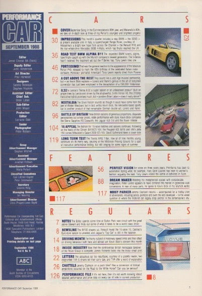 Performance Car Magazine 1988/09