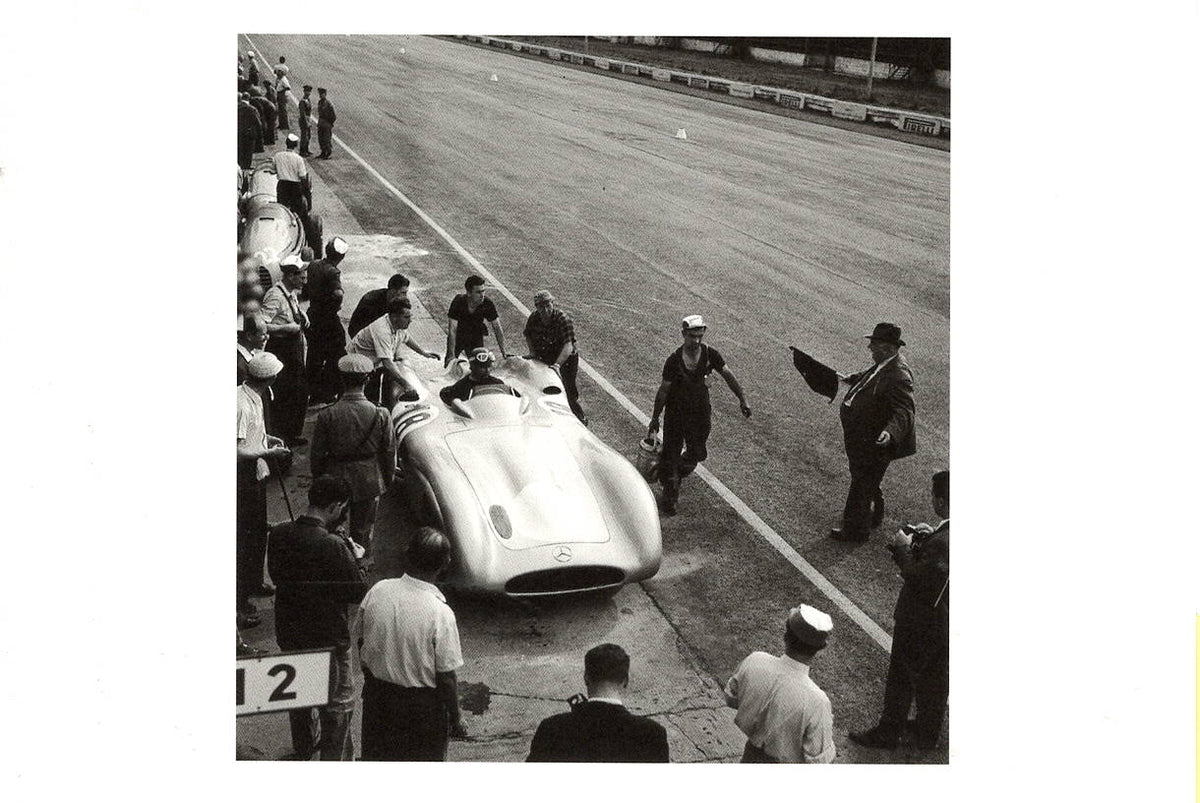 Juan Manuel Fangio On Mercedes, Monza 1955 - Jesse Alexander Postcard