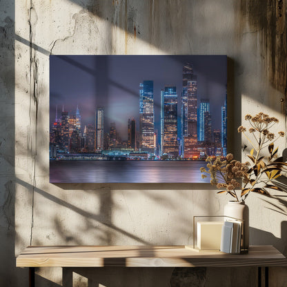 Manhattan Skyline Canvas Print | New York City Night Sky Wall Art