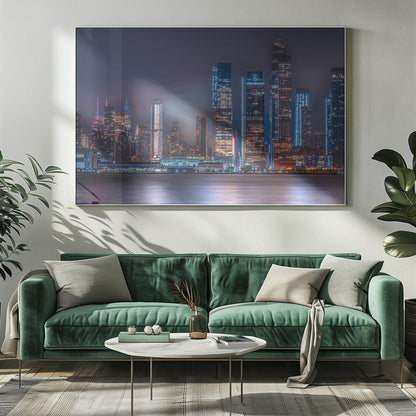 Manhattan Skyline Canvas Print | New York City Night Sky Wall Art