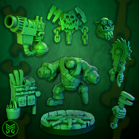 Mecánicos Orkos Piratas Impresos en 3D por Mekka Miniatures