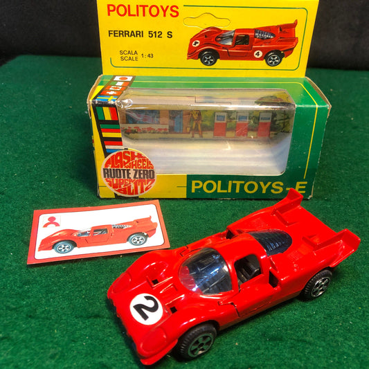 Ferrari 512 S N 2 Red by Politoys 1:43 (E22)(Ruote Zero)